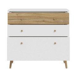Mała komoda 90 cm Harllson HLTK211EC biały/dąb mauvella