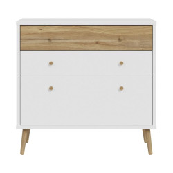 Mała komoda 90 cm Harllson HLTK211EC biały/dąb mauvella