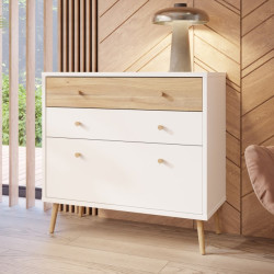 Mała komoda 90 cm Harllson HLTK211EC biały/dąb mauvella