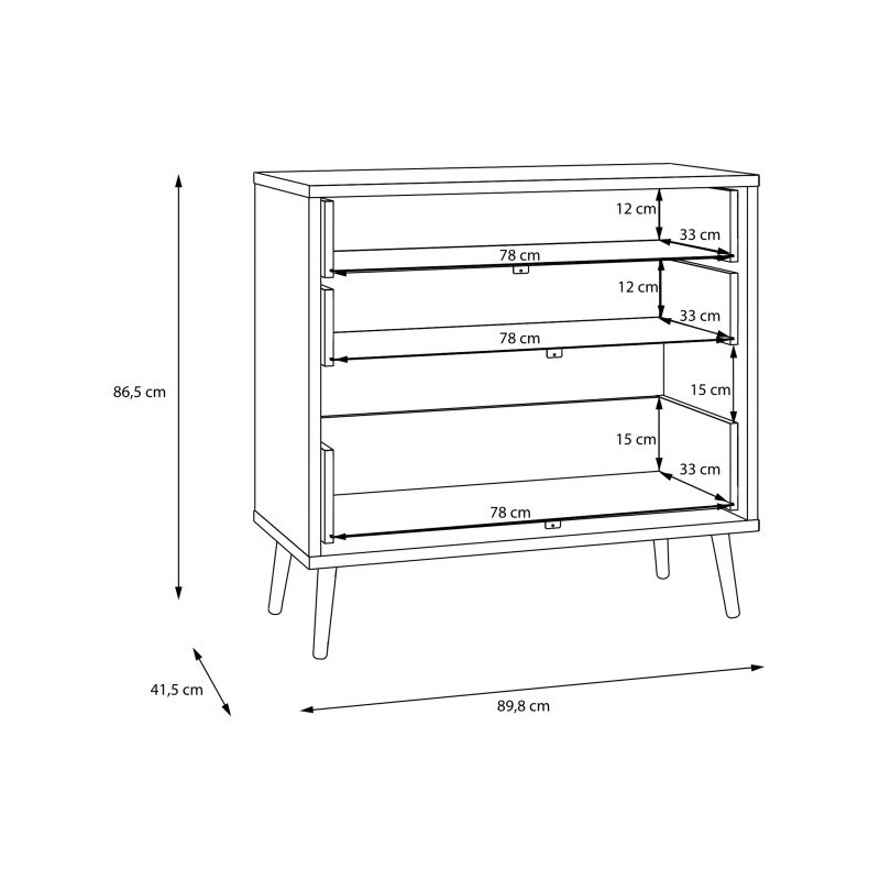 Mała komoda 90 cm Harllson HLTK211EC biały/dąb mauvella