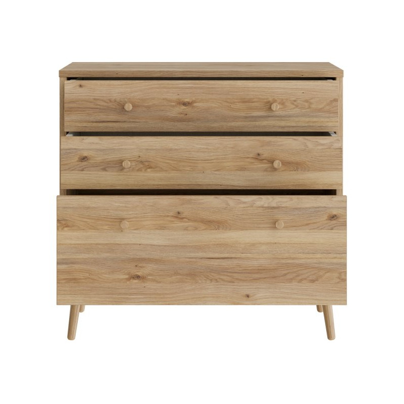Mała komoda 90 cm Harllson na nóżkach | kolor dąb mauvella
