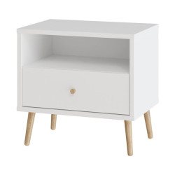 Szafka nocna 60 cm Harllson na nóżkach | kolor biały