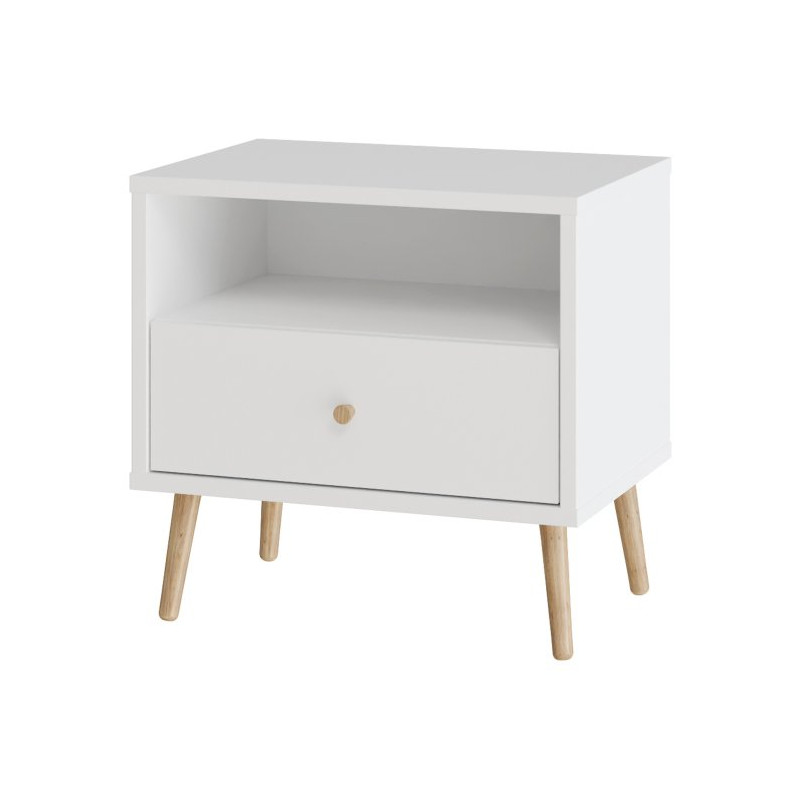 Szafka nocna 60 cm Harllson na nóżkach | kolor biały