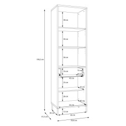 Regał z szafką 60 cm Seravel – idealny do małych wnętrz
