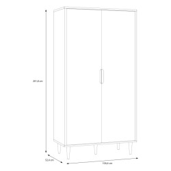 Szafa na ubrania 100 cm Sherbrooke do sypialni | kolor dąb mauvella