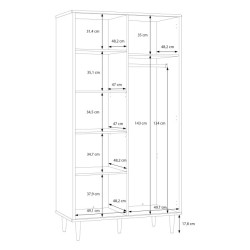 Szafa na ubrania 100 cm Sherbrooke do sypialni | kolor piaskowy