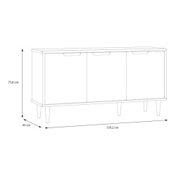 Niska komoda 140 cm Sherbrooke | dąb mauvella
