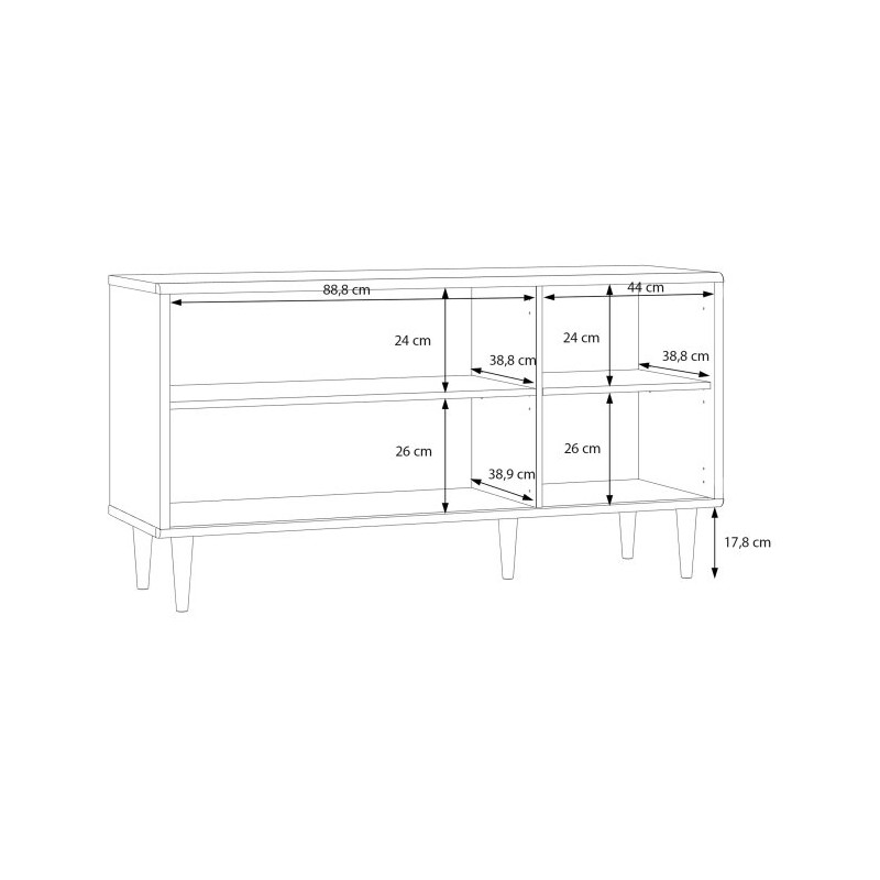 Niska komoda 140 cm Sherbrooke | dąb mauvella