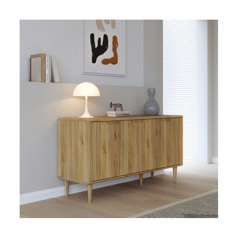Niska komoda 140 cm Sherbrooke | dąb mauvella