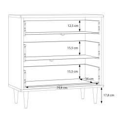 Mała komoda z szufladami 90 cm Sherbrooke | dąb mauvella