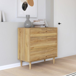 Mała komoda z szufladami 90 cm Sherbrooke | dąb mauvella