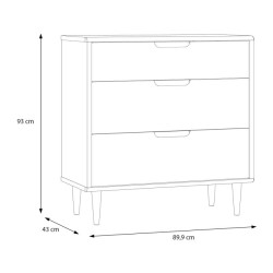 Mała komoda z szufladami 90 cm Sherbrooke | piaskowy