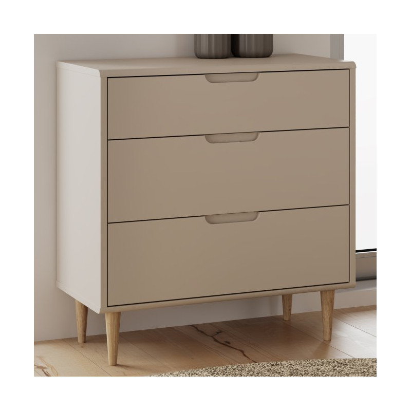 Mała komoda z szufladami 90 cm Sherbrooke | piaskowy