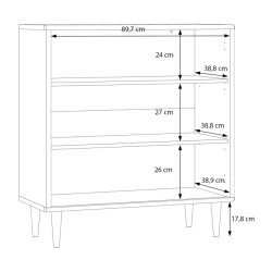 Mała komoda 95 cm Sherbrooke do salonu sypialni | dąb mauvella