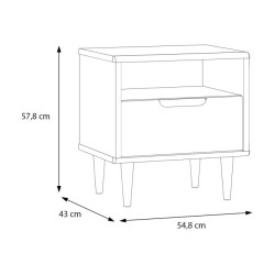 Szafka nocna 55 cm Sherbrooke na nóżkach | kolor piaskowy