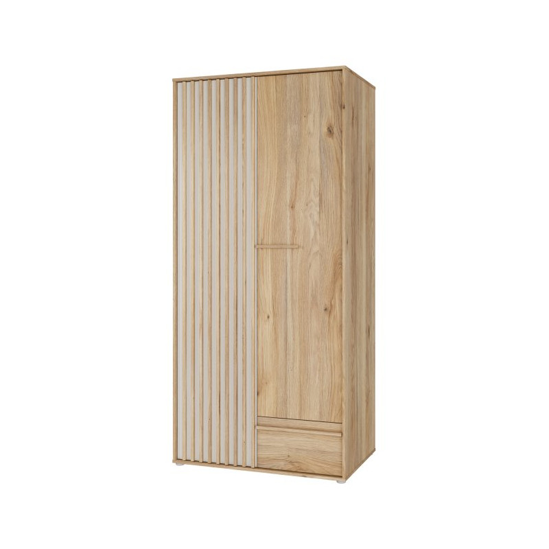 Dwudrzwiowa szafa ubraniowa 93 cm Arank | dąb mauvella