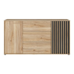 Komoda z szufladami 160 cm Arank | dąb mauvella/czarny