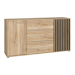 Komoda z szufladami 160 cm Arank | dąb mauvella/czarny