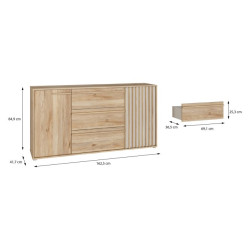 Komoda z szufladami 160 cm Arank | dąb mauvella