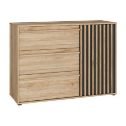 Komoda z szufladami 120 cm Arank | dąb mauvella/czarny