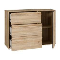 Komoda z szufladami 120 cm Arank | dąb mauvella/czarny