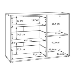 Komoda z szufladami 120 cm Arank | dąb mauvella/czarny