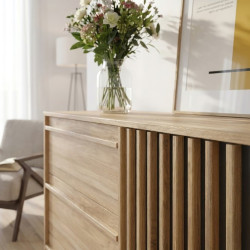 Komoda z szufladami 120 cm Arank | dąb mauvella/czarny