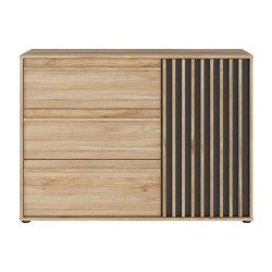 Komoda z szufladami 120 cm Arank | dąb mauvella/czarny