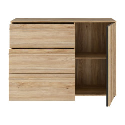 Komoda z szufladami 120 cm Arank | dąb mauvella/czarny