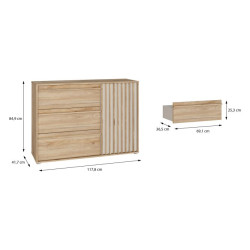 Komoda z szufladami 120 cm Arank | dąb mauvella
