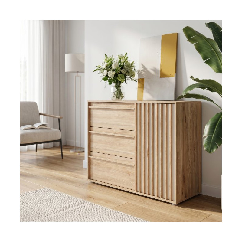 Komoda z szufladami 120 cm Arank | dąb mauvella