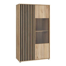 Witryna do salonu 94 cm Arank | dąb mauvella/czarny