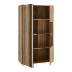 Witryna do salonu 94 cm Arank | dąb mauvella/czarny