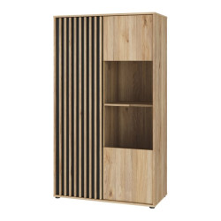 Witryna do salonu 94 cm Arank | dąb mauvella/czarny