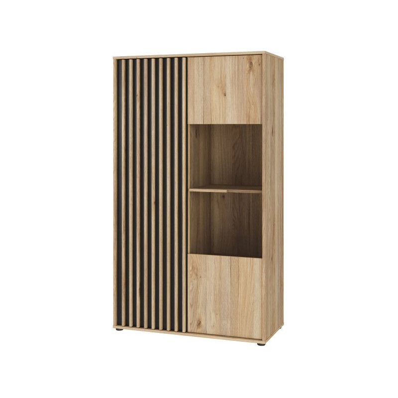 Witryna do salonu 94 cm Arank | dąb mauvella/czarny