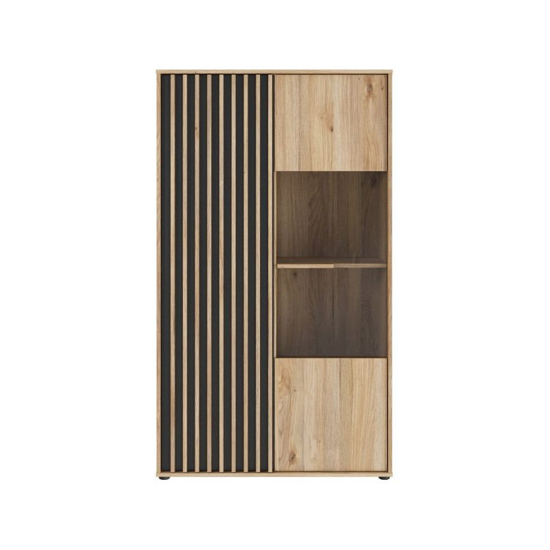 Witryna do salonu 94 cm Arank | dąb mauvella/czarny