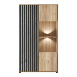 Witryna do salonu 94 cm Arank | dąb mauvella/czarny
