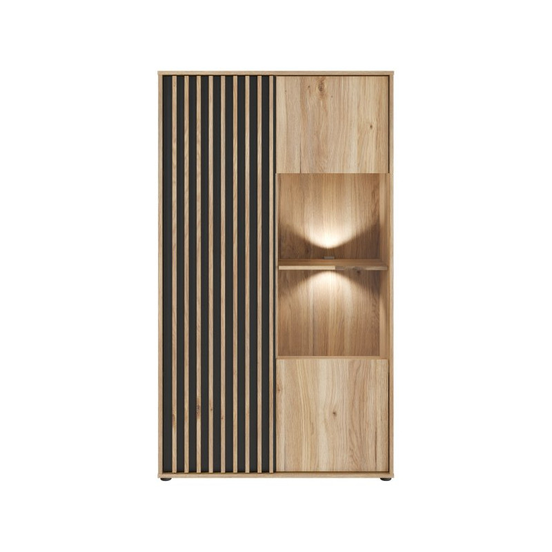 Witryna do salonu 94 cm Arank | dąb mauvella/czarny