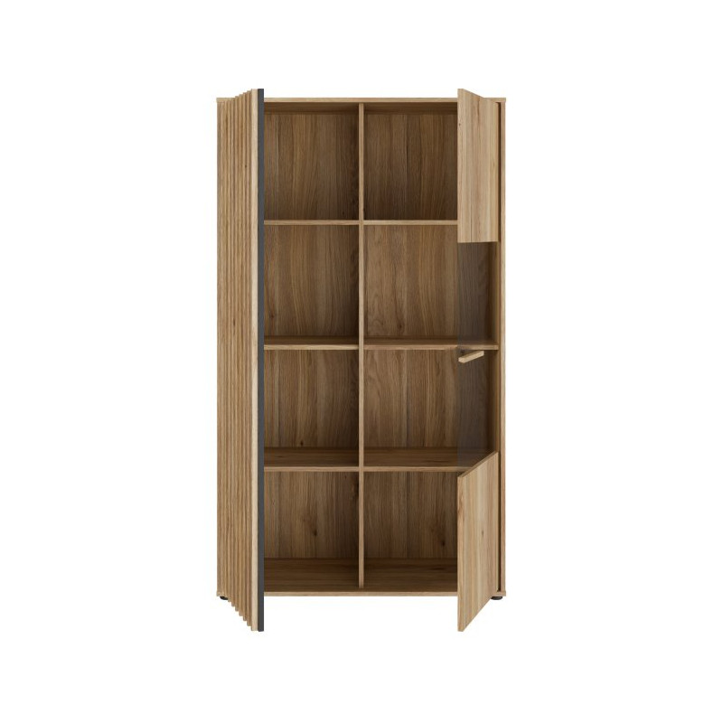 Witryna do salonu 94 cm Arank | dąb mauvella/czarny