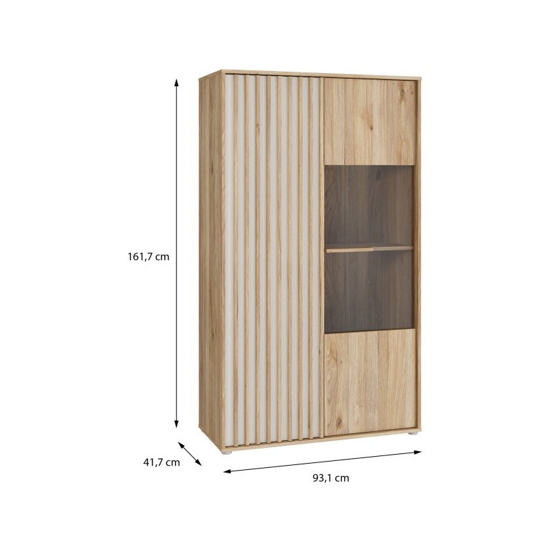 Witryna do salonu 93 cm Arank | dąb mauvella