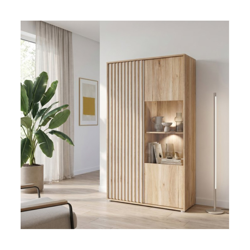 Witryna do salonu 93 cm Arank | dąb mauvella