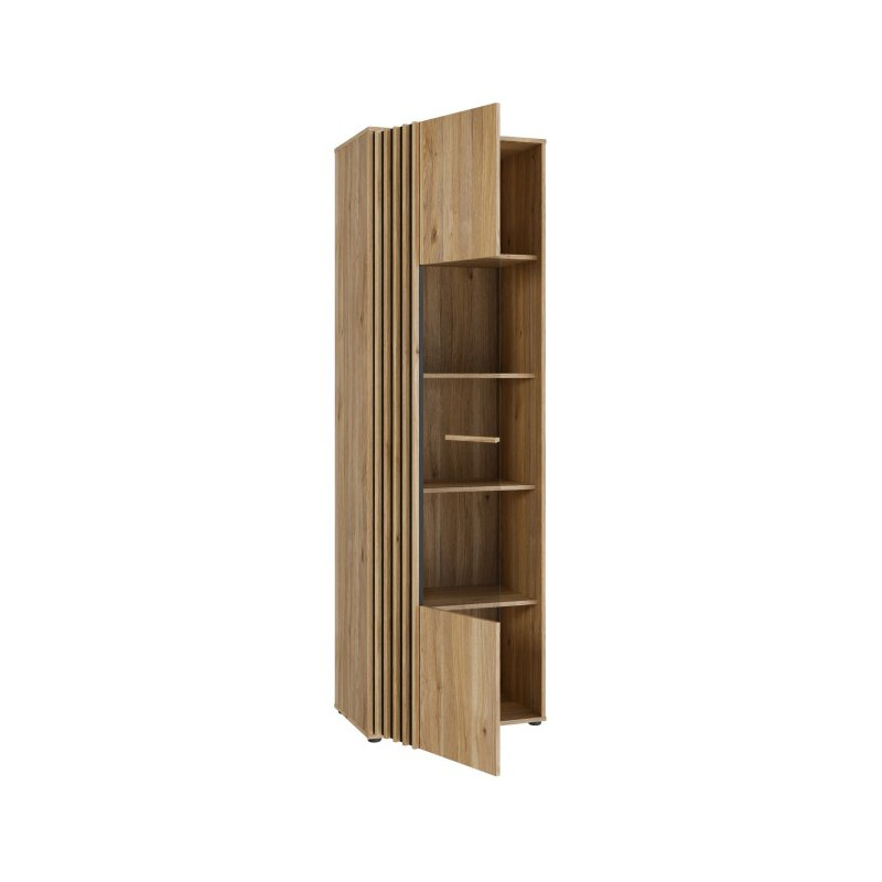 Wąska witryna 65 cm Arank do salonu | dąb mauvella/czarny