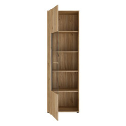 Wąska witryna 65 cm Arank do salonu | dąb mauvella/czarny