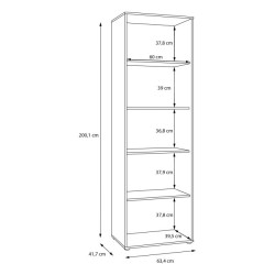 Wąska witryna 65 cm Arank do salonu | dąb mauvella