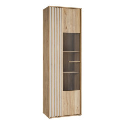 Wąska witryna 65 cm Arank do salonu | dąb mauvella