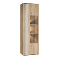 Wąska witryna 65 cm Arank do salonu | dąb mauvella