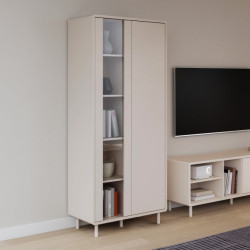 Witryna dwudrzwiowa 85 cm Playly do salonu | kolor piaskowy