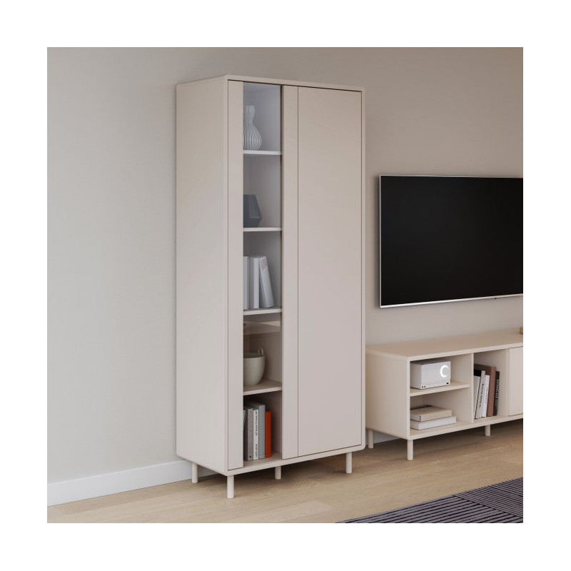 Witryna dwudrzwiowa 85 cm Playly do salonu | kolor piaskowy