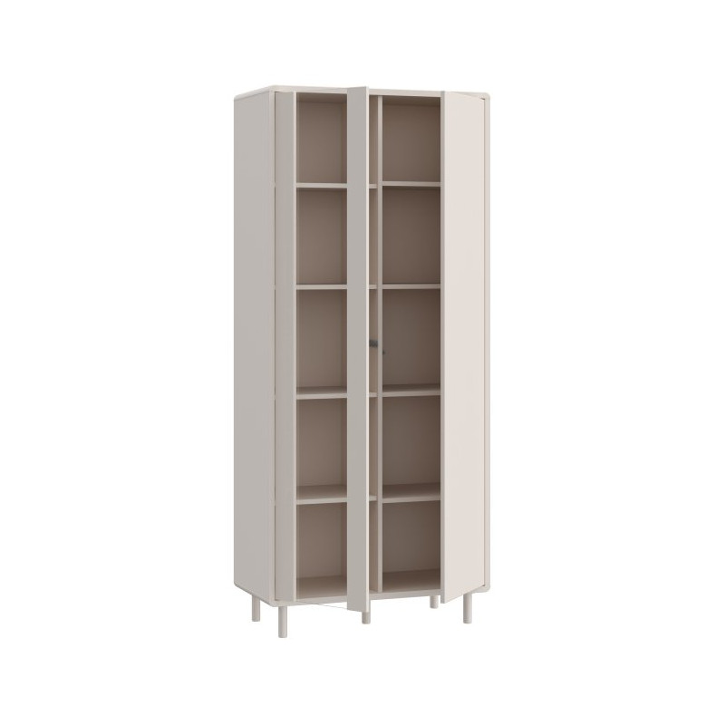 Witryna dwudrzwiowa 85 cm Playly do salonu | kolor piaskowy