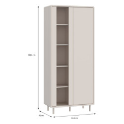 Witryna dwudrzwiowa 85 cm Playly do salonu | kolor piaskowy
